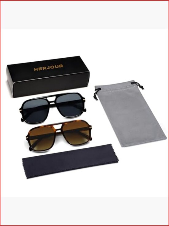 Aviator Sunglasses Oversized Retro Square UV Protection  display picture 1